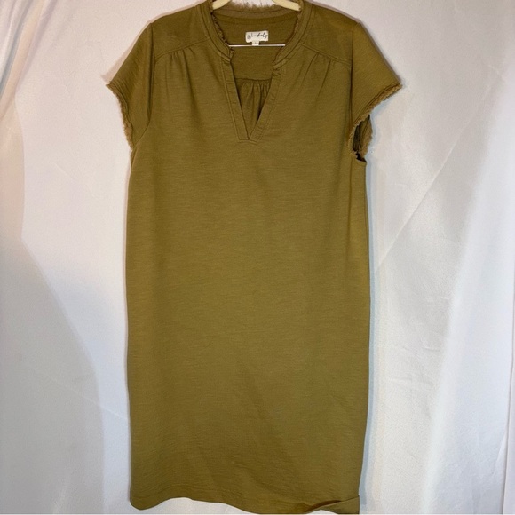 Wonderly Women’s Short Sleeve Split Neck Dress Size L - Picture 1 of 9